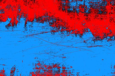 Kırmızı ve mavi renkli grungy duvar, desenli arka plan