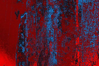 Kırmızı ve mavi renkli grungy duvar, desenli arka plan