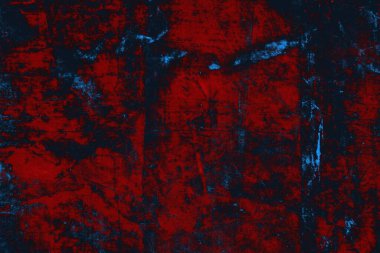 Kırmızı ve mavi renkli grungy duvar, desenli arka plan