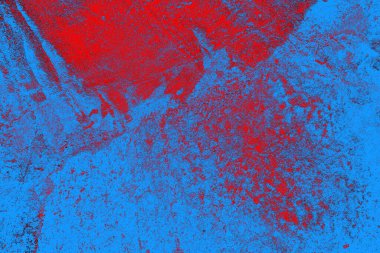Kırmızı ve mavi renkli grungy duvar, desenli arka plan