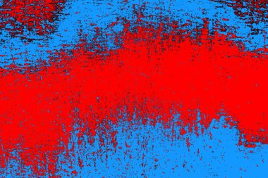 Kırmızı ve mavi renkli grungy duvar, desenli arka plan