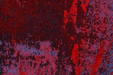 Kırmızı ve mavi renkli grungy duvar, desenli arka plan