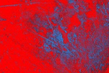 Kırmızı ve mavi renkli grungy duvar, desenli arka plan