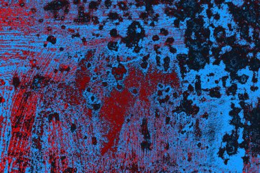 Kırmızı ve mavi renkli grungy duvar, desenli arka plan