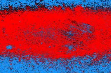 Kırmızı ve mavi renkli grungy duvar, desenli arka plan