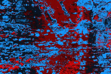 Kırmızı ve mavi renkli grungy duvar, desenli arka plan