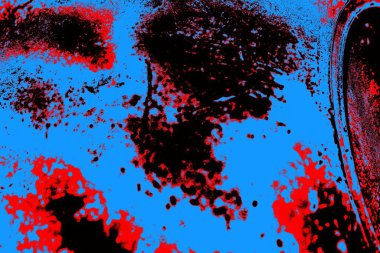 Kırmızı ve mavi renkli grungy duvar, desenli arka plan