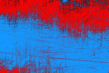 Kırmızı ve mavi renkli grungy duvar, desenli arka plan