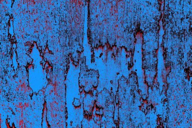 Kırmızı ve mavi renkli grungy duvar, desenli arka plan