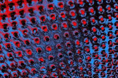 Kırmızı ve mavi renkli grungy duvar, desenli arka plan