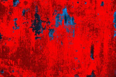 Kırmızı ve mavi renkli grungy duvar, desenli arka plan