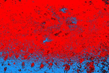 Kırmızı ve mavi renkli grungy duvar, desenli arka plan