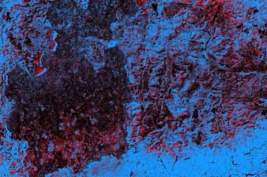 Kırmızı ve mavi renkli grungy duvar, desenli arka plan