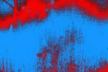 Kırmızı ve mavi renkli grungy duvar, desenli arka plan