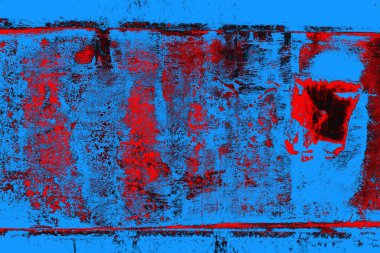 Kırmızı ve mavi renkli grungy duvar, desenli arka plan