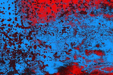 Kırmızı ve mavi renkli grungy duvar, desenli arka plan