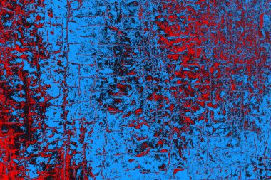 Kırmızı ve mavi renkli grungy duvar, desenli arka plan