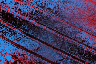 Kırmızı ve mavi renkli grungy duvar, desenli arka plan