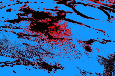 Kırmızı ve mavi renkli grungy duvar, desenli arka plan