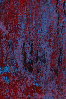 Kırmızı ve mavi renkli grungy duvar, desenli arka plan