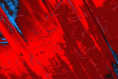 Kırmızı ve mavi renkli grungy duvar, desenli arka plan