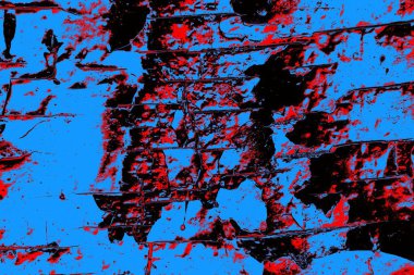 Kırmızı ve mavi renkli grungy duvar, desenli arka plan