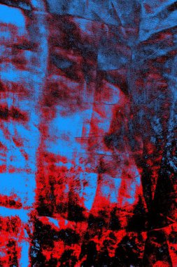 Kırmızı ve mavi renkli grungy duvar, desenli arka plan