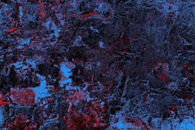 Kırmızı ve mavi renkli grungy duvar, desenli arka plan