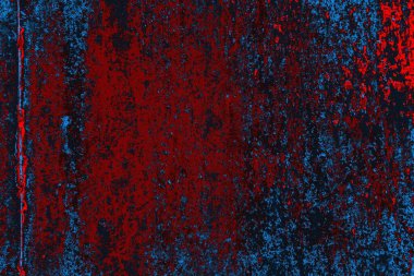 Kırmızı ve mavi renkli grungy duvar, desenli arka plan