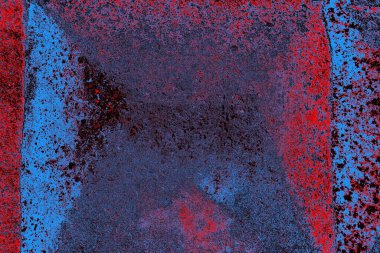 Kırmızı ve mavi renkli grungy duvar, desenli arka plan