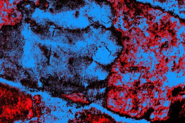 Kırmızı ve mavi renkli grungy duvar, desenli arka plan