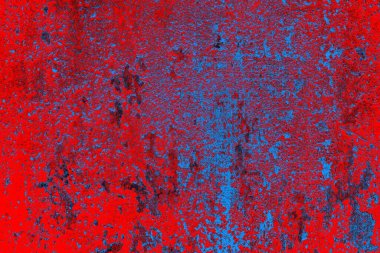 Kırmızı ve mavi renkli grungy duvar, desenli arka plan
