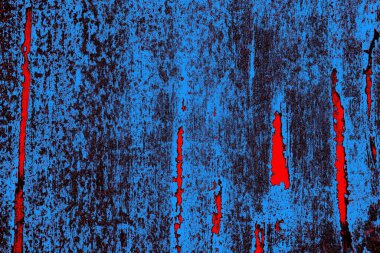 Kırmızı ve mavi renkli grungy duvar, desenli arka plan