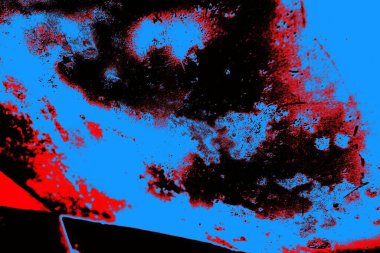 Kırmızı ve mavi renkli grungy duvar, desenli arka plan