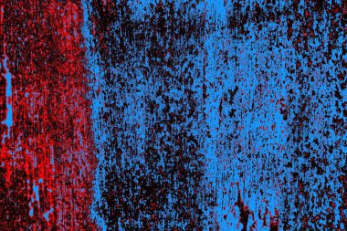 Kırmızı ve mavi renkli grungy duvar, desenli arka plan