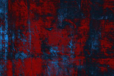 Kırmızı ve mavi renkli grungy duvar, desenli arka plan