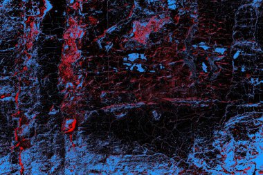 Kırmızı ve mavi renkli grungy duvar, desenli arka plan