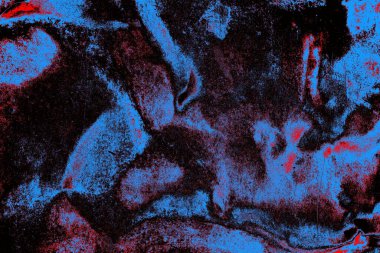 Kırmızı ve mavi renkli grungy duvar, desenli arka plan