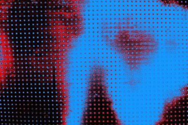 Kırmızı ve mavi renkli grungy duvar, desenli arka plan