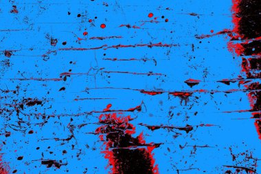 Kırmızı ve mavi renkli grungy duvar, desenli arka plan