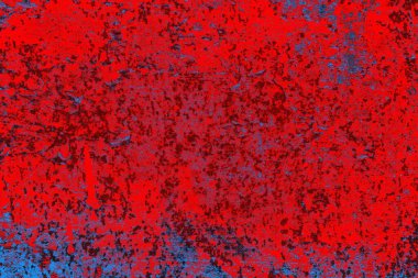 Kırmızı ve mavi renkli grungy duvar, desenli arka plan