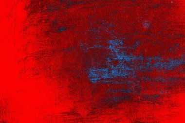 Kırmızı ve mavi renkli grungy duvar, desenli arka plan