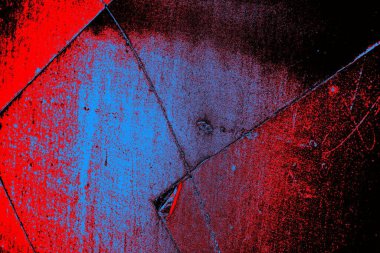 Kırmızı ve mavi renkli grungy duvar, desenli arka plan