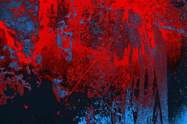 Kırmızı ve mavi renkli grungy duvar, desenli arka plan