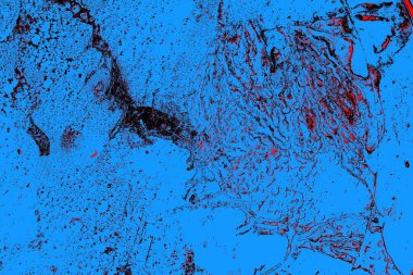 Kırmızı ve mavi renkli grungy duvar, desenli arka plan