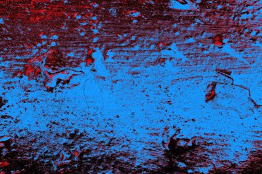 Kırmızı ve mavi renkli grungy duvar, desenli arka plan