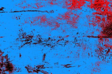 Kırmızı ve mavi renkli grungy duvar, desenli arka plan