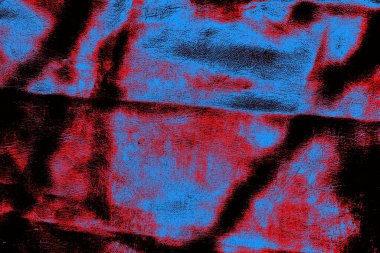 Kırmızı ve mavi renkli grungy duvar, desenli arka plan