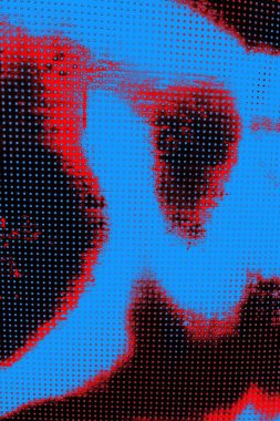 Kırmızı ve mavi renkli grungy duvar, desenli arka plan