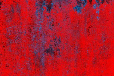 Kırmızı ve mavi renkli grungy duvar, desenli arka plan